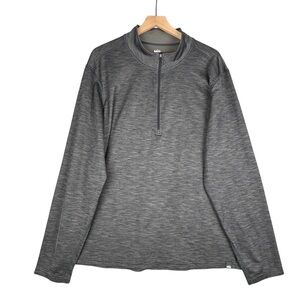 REI Co-op Men XXL Gray Midweight Base Layer Half Zip Top Mock Neck 121879